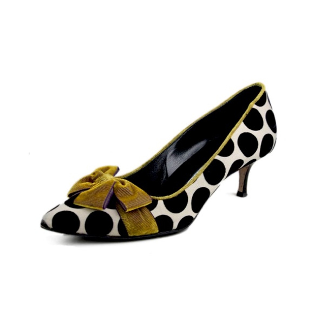 Manolo Blahnik Velvet Polka Dot Heels Sz 40
